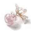 Mother's Day Natural Rose Quartz Chips Tree Decorations DJEW-Z007-02A-3