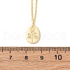 925 Sterling Silver Oval with Engraved Rose Flower Pendant Necklaces for Women NJEW-D316-03G-5