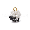 Glass Seed Beaded Sheep Charms PALLOY-MZ00545-3