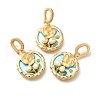 Brass Micro Pave Cubic Zirconia Pendents KK-R212-03G-04-1