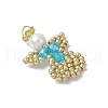 Glass Seed Beaded Angel Pendants PALLOY-MZ00652-05-3
