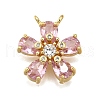 Rack Plating Brass Micro Pave Cubic Zirconia Pendants KK-K401-55G-1