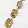 Electroplate Natural Druzy Quartz Crystal Cuboid Beads Strands G-L043-07-2