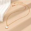 Alloy White Enamel Disc with Initial Pendant Necklaces for Women WG552C5-01-2