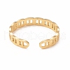 Ion Plating(IP) 304 Stainless Steel Hollow Out Oval Open Cuff Ring for Women RJEW-I096-23G-3
