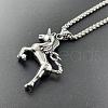 Unicorn Horse Stainless Steel Pendant Punk Hip-hop Necklaces JA5875-2