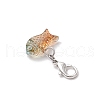 Transparent Spray Painted Glass Pendant Decorations HJEW-JM03293-01-5