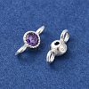 925 Sterling Silver Pave Cubic Zirconia Connector Charms STER-Z007-01P-05-2