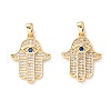 Brass Micro Pave Clear Cubic Zirconia Pendants ZIRC-Z019-25G-NR-2