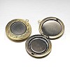Rack Plating Brass Locket Pendant Cabochon Settings KK-N0096-06AB-FF-2