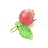 Flower Shape Synthetic Shell Charms PALLOY-JF03862-02-4