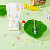 12Pcs Golden Tone Brass Wire Wrapped Mushroom Glass Pendants PALLOY-TAC0161-15
