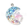 Transparent Resin Pendants RESI-H036-01C-1