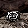 Cross 316L Surgical Stainless Steel Signet Rings for Men RJEW-BB01126-10-2