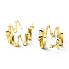 Rack Plating Brass Wave Ring Stud Earrings EJEW-D055-16G-2