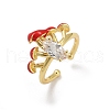 Brass Micro Pave Cubic Zirconia Cuff Rings for Women RJEW-F182-07G-4