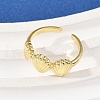 Brass Adjustable Open Cuff Rings for Women RJEW-R032-03G-2