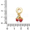 Brass Enamel European Dangle Charms KK-Q055-01G-3