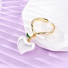 Brass Enamel Open Cuff Rings for Women RJEW-U057-21G-3