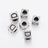 304 Stainless Steel Large Hole Letter European Beads STAS-H428-01AS-D-1