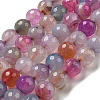 Faceted Natural Dragon Veins Agate Beads Strands G-F447-12mm-L03-2