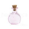 Flat Round Miniature Glass Bottles GLAA-H019-05G-1