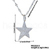 Elegant and Stylish Brass Sparkling Clear Cubic Zirconia Star Pendant Necklaces for Women BI4954-2-1