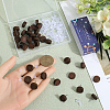SUNNYCLUE Dyed Wood Flat Round Stud Earrings with 304 Stainless Steel Pin for Women FIND-SC0012-25-3