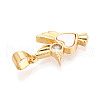 Brass Micro Pave Clear Cubic Zirconia Pendants KK-N268-07G-2