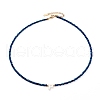 Natural Shell Letter Pendant Necklaces NJEW-JN03304-02-1