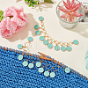  2Pcs 2 Style Alloy Enamel Flat Round Charm Knitting Row Counter Chains HJEW-NB0001-85B-5