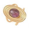 Oval Natural Amethyst Finger Rings RJEW-Z057-14G-03-1