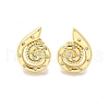 Brass Micro Pave Clear Cubic Zirconia Stud Earrings EJEW-P303-03G-4