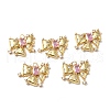 Brass Micro Pave Cubic Zirconia Pendants KK-E068-VF293-4