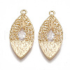 Brass Filigree Pendants KK-T038-434G-1