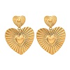 Heart 304 Stainless Steel Dangle Stud Earrings EJEW-Z109-03G-4