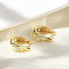 Teardrop Brass Micro Pave Clear Cubic Zirconia Hoop Earrings EJEW-D311-109G-5