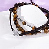 Adjustable Natural Tiger Eye & Hematite Braided Bead Bracelets BJEW-U035-01B-3