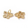 Brass Cubic Zirconia Charms ZIRC-I062-21G-3