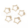 Brass Micro Pave Clear Cubic Zirconia Screw Carabiner Lock Charms ZIRC-T010-07G-1