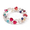 Glass Beads Three Loops Wrap Bracelets BJEW-JB09054-3