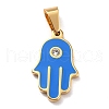 304 Stainless Steel Enamel Pendants STAS-F277-03G-1