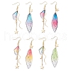 4 Pairs 4 Colors Transparent Resin Dangle Earrings EJEW-TA00607-2