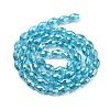 Transparent Electroplate Glass Beads Strands EGLA-A037-T6x8mm-B16-2