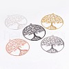 Filigree Tree of Life Brass Pendants KK-M171-01-1