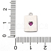 Brass Micro Pave Cubic Zirconia Charms KK-F895-15P-3