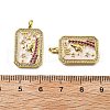 Brass Micro Pave Cubic Zirconia Pendants with Enamel KK-Z114-01G-4