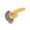 Brass Micro Pave Clear Cubic Zirconia Bird Pendants KK-U058-36G-2