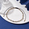 Adjustable Natural Labradorite & Glass Braided Bead Bracelet BJEW-JB10137-08-2