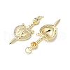Brass Micro Pave Cubic Zirconia Pendants KK-F892-39G-2